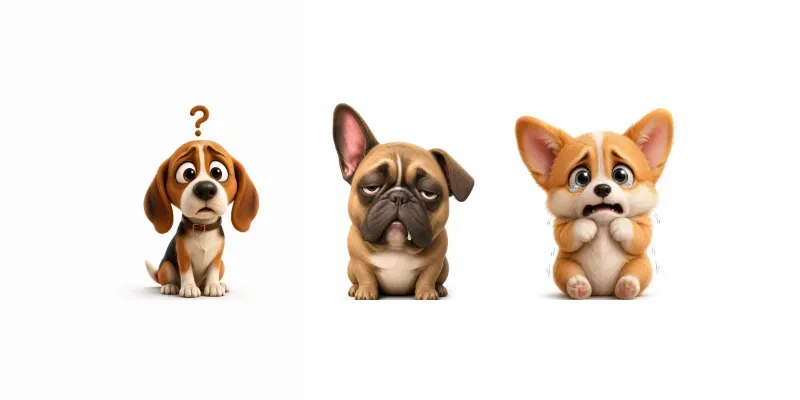 Cute 3D Dog Expression Collections generated by undefined