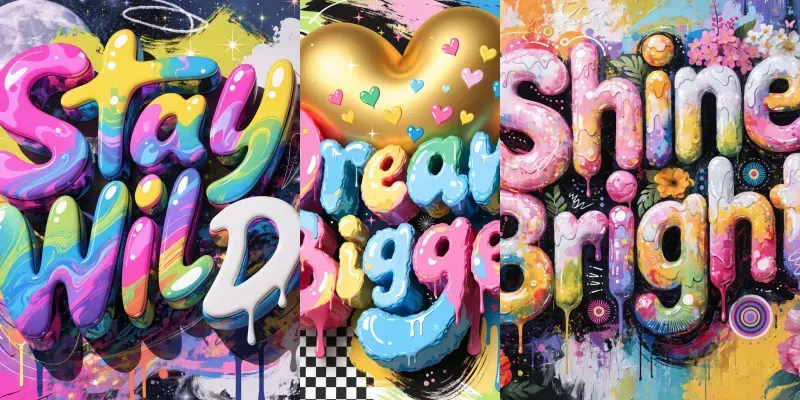 Heartfelt Bubble Typography Playful 3D generated by undefined