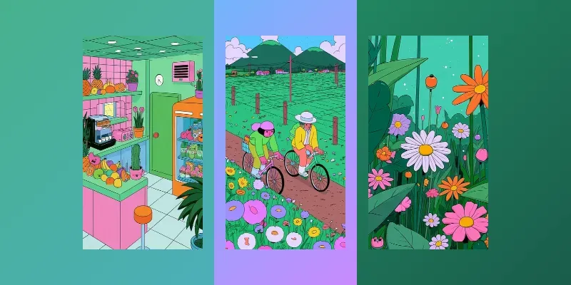 Colorful Retro Storybook Illustrations