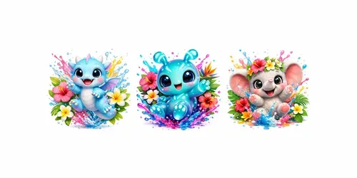 Cute Tropical Splash Characters generated by chatgpt-image