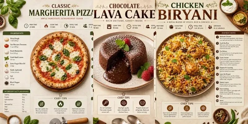 Professional Recipe Infographics generated by undefined