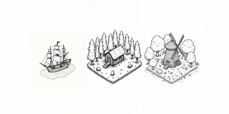 Isometric Simple Line Buildings generated by undefined