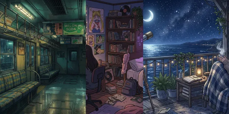 Cozy Lofi Anime Backgrounds generated by undefined