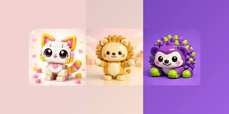 Legoinspired Cute Animal Characters generated by undefined