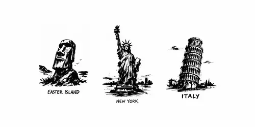 Ink Travel Poster Illustrations generated by chatgpt-image