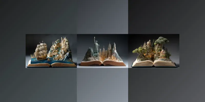 Carved Book Landscape Generator generated by undefined