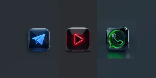 3D Cyberpunk Social Media Icons generated by leonardo