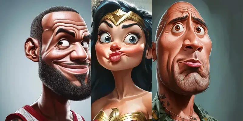 Exaggerated Caricatures generated by undefined
