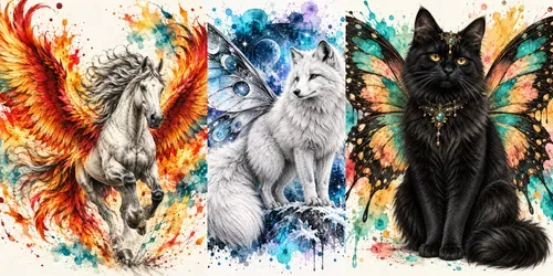 Color Splash Fantasy Animal Art generated by chatgpt-image