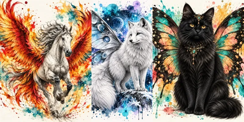 Color Splash Fantasy Animal Art generated by undefined