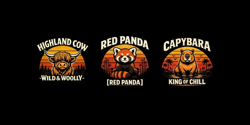 Vintage Zen Animal Tshirts generated by undefined