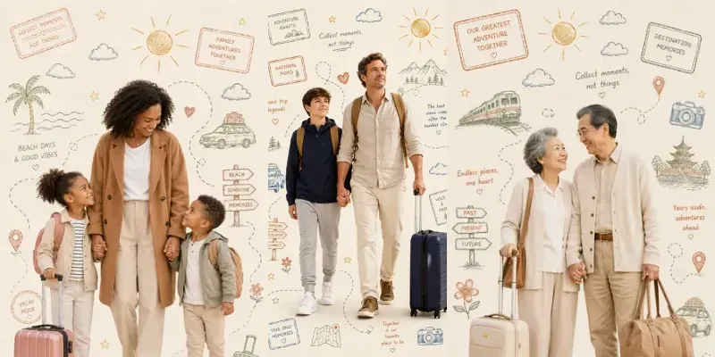 Family Travel And Planning Doodles generated by undefined