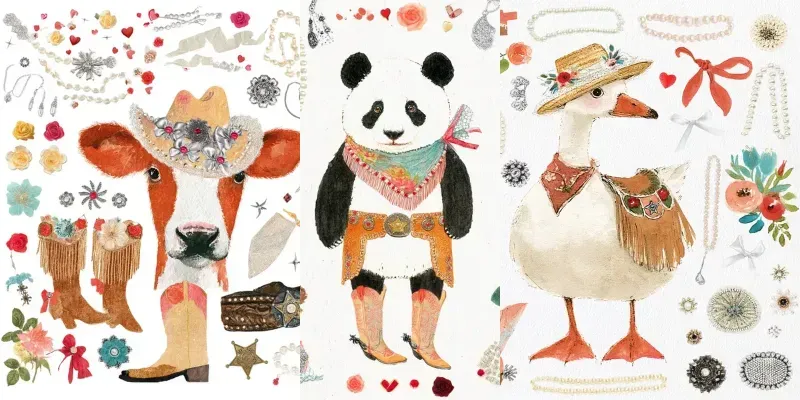 Coquette Cowgirl Animals Backgrounds generated by undefined