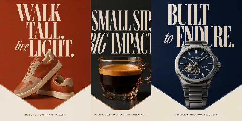 Editorial Vcut Product Branding Posters generated by undefined
