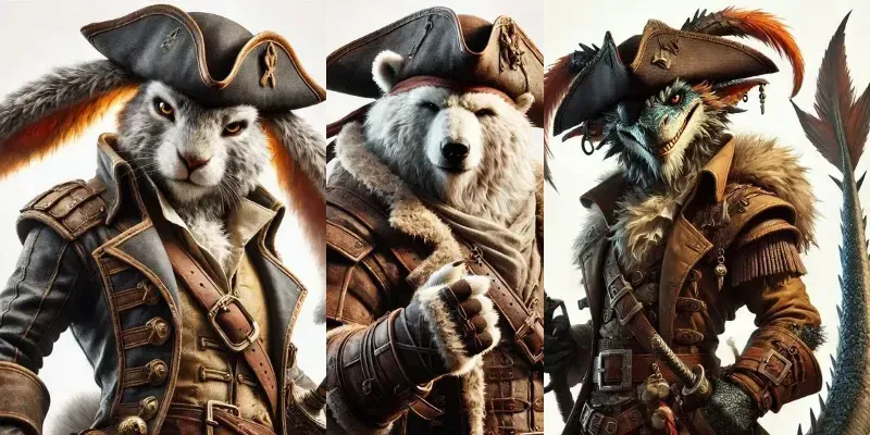 DnD Character Designs Pirate Style RPGs generated by undefined