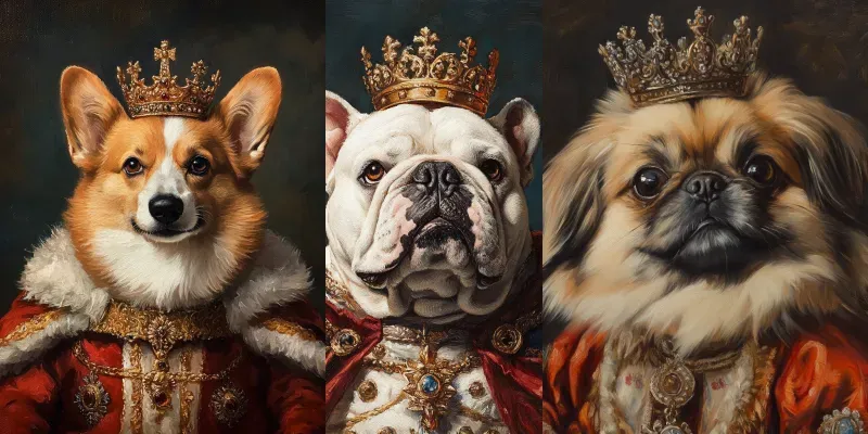 Canine Kings Royal Dog Portraits generated by undefined