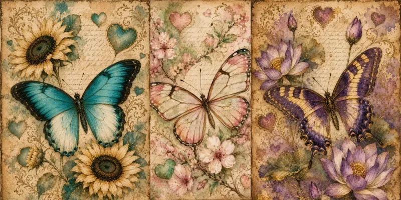 Vintage Butterfly Love Art generated by undefined