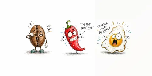 Funny Food Character Sketches generated by chatgpt-image