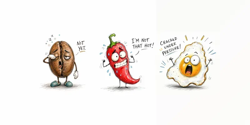 Funny Food Character Sketches generated by undefined