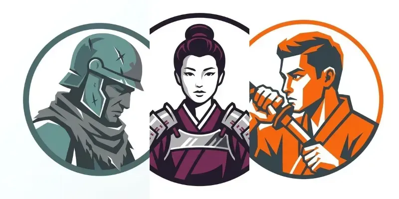 Minimalist Samurai Circular Icons generated by undefined