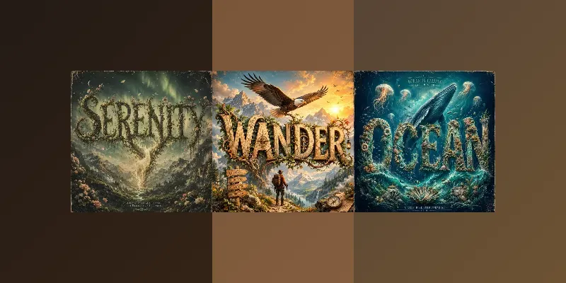 Nature Typography Posters generated by undefined