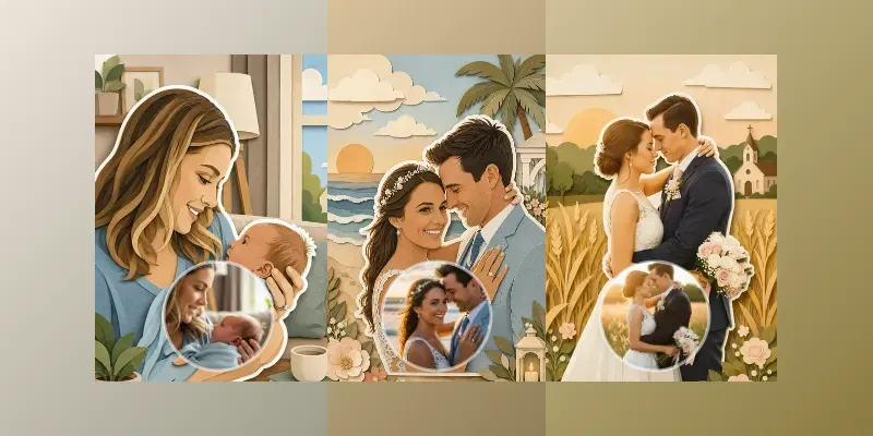 Viral Custom Paper Cut Photo Stickers generated by undefined