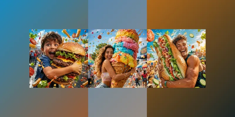 Giant Food Hug Festival Portraits generated by undefined