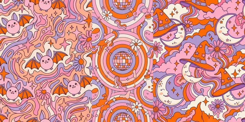 Halloween Textile Seamless Pattern Pods generated by undefined