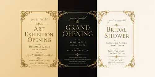 Elegant Gold Frame Event Invitations generated by chatgpt-image