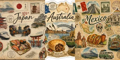 Vintage Travel Stickers generated by chatgpt-image