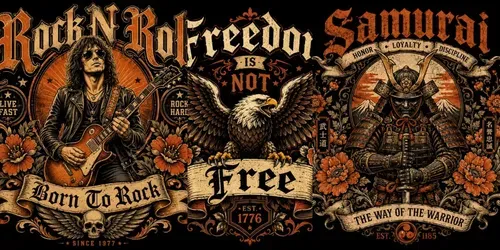 Vintage Rebel Character Tee Packs generated by chatgpt-image