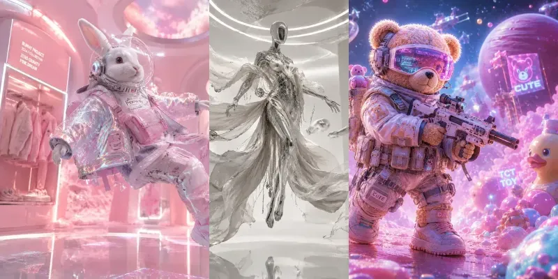 Soft Neon Scifi Portraits generated by undefined