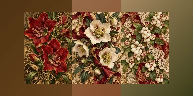 Christmas Floral Gift Wrap Paper Pods