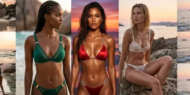 Beach Sunset Swimwear Editorials generated by undefined