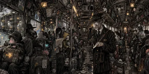 Surreal Train Journey Doodle Artworks generated by chatgpt-image