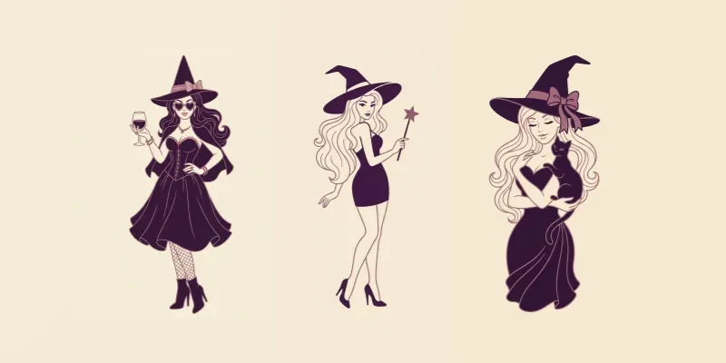 Witch Bachelorette Cliparts generated by undefined