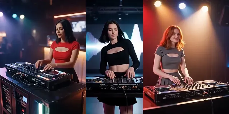 Dj Girls Behind The Dj Consoles generated by undefined