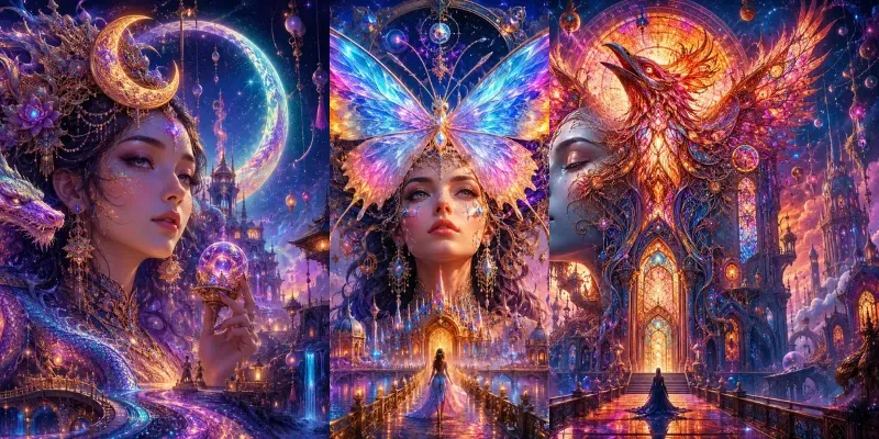 Celestial Dreamworld Fantasy Portraits generated by undefined