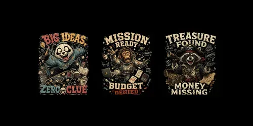 Funny Vintage Meme Tshirt Designs generated by chatgpt-image