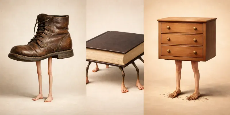 Surreal Objects With Human Legs generated by undefined