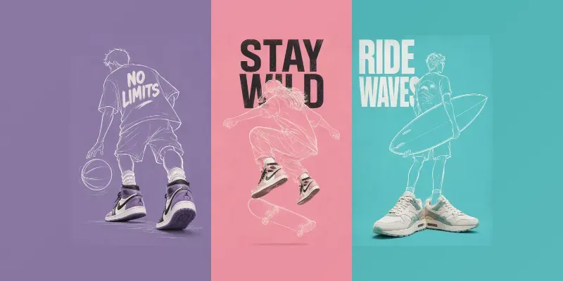 Minimal Sneaker Character Poster Packs generated by undefined