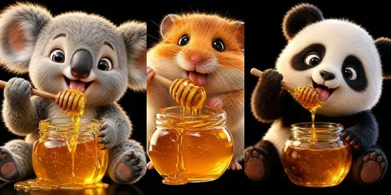 Cute 3D Animal Honey Moments generated by undefined