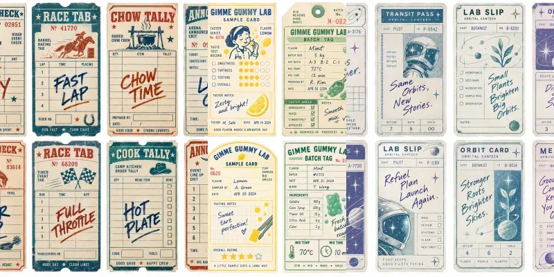 Vintage Guest Check Typography Ephemera