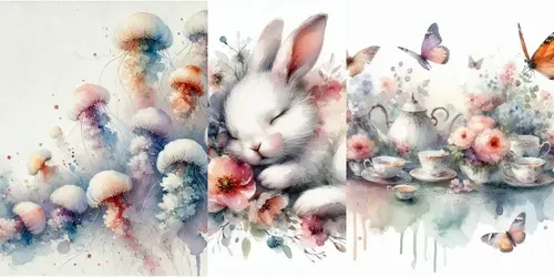 Ethereal Watercolor Art generated by dalle