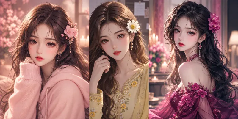 Dreamy Anime Beauty Portraits generated by undefined