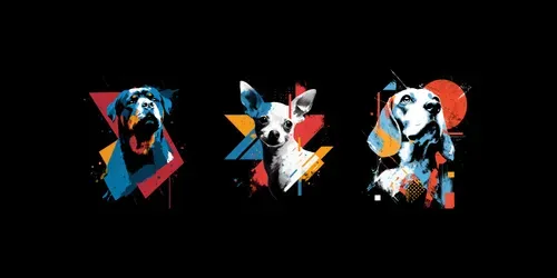Geometric Dog Vector Illustrations generated by midjourney