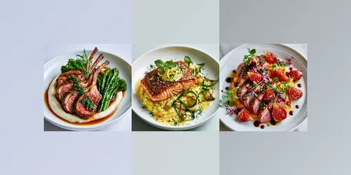 Topdown Refined Food Photography generated by midjourney