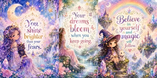 Fantasy Watercolor Motivation Quotes generated by chatgpt-image