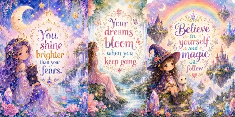 Fantasy Watercolor Motivation Quotes generated by undefined