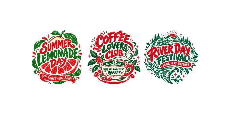 Handlettered Illustrated Emblem Posters